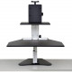 ERGO DESKTOP Kangaroo Sit and Stand Workstation, Black, Fully Assembled - 15 lb Load Capacity - 1 x Shelf(ves) - 16.5" Height x 24" Width - Desktop - Solid Steel - Black ED-KA-BLK-FA