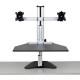 Ergo Desktop Wallaby Elite Sit and Stand Workstation, Black, Fully Assembled - 16.5" Height x 24" Width - Solid Steel - Black ED-WALE-BLK-FA