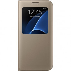 Samsung S-View Carrying Case (Flip) Smartphone - Gold - 0.7" Height x 2.7" Width x 5.6" Depth EF-CG935PFEGUS