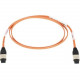Black Box MPO-MPO 12-Fiber Patch Cable, MPO-MPO Female, Custom Length - 6.56 ft Fiber Optic Network Cable for Network Device, Patch Panel - First End: 1 x MPO Female Network - Second End: 1 x MPO Female Network - Patch Cable - 62.5/125 &micro;m EFN501