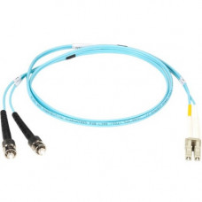Black Box Fiber Optic Patch Network Cable - 6.56 ft Fiber Optic Network Cable for Network Device - First End: 2 x ST Male Network - Second End: 2 x LC Male Network - 10 Gbit/s - Patch Cable - 50/125 &micro;m - Aqua EFNT010-002M-STLC