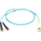 Black Box Fiber Optic Patch Network Cable - 32.81 ft Fiber Optic Network Cable for Network Device - First End: 2 x LC Male Network - Second End: 2 x ST Male Network - 10 Gbit/s - Patch Cable - 50/125 &micro;m - Aqua EFNT010-010M-STLC
