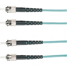 Black Box EFNT010 Fiber Optic Duplex Patch Network Cable - 32.80 ft Fiber Optic Network Cable for Network Device - First End: 2 x ST Male Network - Second End: 2 x ST Male Network - 10 Gbit/s - Patch Cable - OFNR - 50/125 &micro;m - Aqua EFNT010-010M-