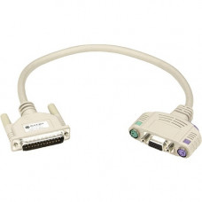 Black Box KVM User Cable - DB25, VGA, PS/2 with Audio, 20-ft. (6.0-m) - 19.69 ft KVM Cable for Keyboard/Mouse, Audio/Video Device, KVM Switch, Monitor - First End: 1 x Mini-DIN (PS/2) Male Keyboard/Mouse/Video - Second End: 1 x 25-pin DB-25 Male Serial EH