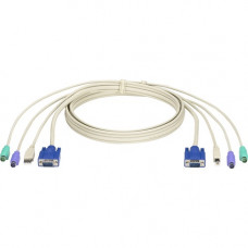 Black Box KVM CPU Cable - DT Pro Series, VGA, PS/2, 9-ft. (2.7-m) - 9 ft KVM Cable for Computer, Server, KVM Switch, Keyboard, Mouse - First End: 2 x Male PS/2, First End: 1 x Type A Male USB, First End: 1 x 15-pin HD-15 Male VGA - Second End: 2 x Male PS