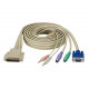 Black Box KVM Cable with Audio Cable - DB-25 Male - mini-DIN, HD-15, Mini-phone Male Stereo - 6.56ft EHN825-0006