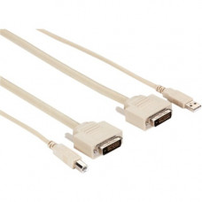 Black Box DT-Series KVM CPU Cable - DVI-D, USB, Cable, 10-ft. - 10 ft KVM Cable for KVM Switch, Server, Computer, Switch - First End: 1 x Type A Male USB, First End: 1 x DVI-D Male Video - Second End: 1 x Type B Male USB, Second End: 1 x DVI-D Male Video 