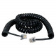 Black Box Modular Coiled Handset Cable - RJ-22 Male Phone - RJ-22 Male Phone - 25ft - Black EJ300-0025