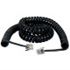 Black Box Modular Coiled Handset Cable - RJ-22 Male - RJ-22 Male - 25ft - Dark Gray EJ302-0025