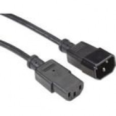 Black Box Extension Power Cord, IEC C13 to IEC C14, 2-ft. (0.6-m) - 120 V AC Voltage Rating - 10 A Current Rating - Black EPXR25
