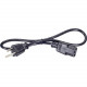 Black Box North American Power Cord - NEMA 5-15P to IEC-60320-C13, 2.0-ft. (0.6-m) - 120 V AC Voltage Rating - 10 A Current Rating - Black EPXR30