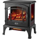 World Marketing Of America Comfort Glow Sanibel Panoramic Electric Stove with Infrared Quartz - Infrared - Electric - 750 W to 1500 W - 2 x Heat Settings - Gloss Black EQS5140