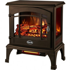 World Marketing Of America Comfort Glow EQS5147 Sanibel 3-Sided Infrared Quartz Electric Stove Bronze Finish - Infrared/Quartz - Electric - Electric - 750 W to 1500 W - 2 x Heat Settings - 750 Sq. ft. Coverage Area - 1500 W - 120 V AC - 15 A - Room - Bron