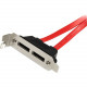 Startech.Com 2 Port Low Profile SATA to eSATA Plate Adapter - SATA for Hard Drive - 1 Pack - 1 x SATA - 1 x eSATA - Red - RoHS Compliance ESATAPLT2LP