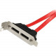 Startech.Com 2 Port Low Profile SATA to eSATA Plate Adapter - SATA for Hard Drive - 1 Pack - 1 x SATA - 1 x eSATA - Red - RoHS Compliance ESATAPLT2LP