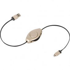 Emerge Technologies ReTrak Lightning/USB Sync/Charge Data Transfer Cable - Lightning/USB for iPhone, iPad, iPod - 2.95 ft - 1 Pack - Lightning Proprietary Connector - USB - Gold ETLTUSBGLD