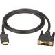 Black Box HDMI to DVI-D Cable - 3.28 ft DVI/HDMI A/V Cable for Digital TV, DVD, HDTV Set-top Boxes - First End: 1 x HDMI Male Digital Audio/Video - Second End: 1 x DVI-D Male Digital Video - Shielding - Gold Plated Connector - Black - TAA Compliance EVHDM