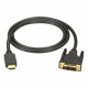 Black Box HDMI to DVI-D Cable, M/M, PVC, 2-m (6.5-ft.) - 6.56 ft DVI/HDMI Video Cable for Video Device, Satellite Receiver, TV - First End: 1 x HDMI (Type A) Male Digital Audio/Video - Second End: 1 x DVI-D Male Digital Video - Shielding - Gold Plated Con