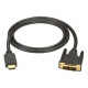 Black Box HDMI to DVI-D Cable - 9.84 ft DVI/HDMI A/V Cable for Digital TV, DVD, HDTV Set-top Boxes - First End: 1 x HDMI Male Digital Audio/Video - Second End: 1 x DVI-D Male Digital Video - Shielding - Gold Plated Connector - Black - TAA Compliance EVHDM