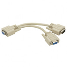 Black Box VGA Splitter Cable - HD-15 Male VGA - HD-15 Female VGA - 6" - Beige EVN21VGA