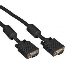 Black Box VGA Video Cable with Ferrite Core, Black, Male/Male, 3-ft. (0.9-m) - 3 ft VGA Video Cable for Video Device, Monitor - First End: 1 x HD-15 Male VGA - Second End: 1 x HD-15 Male VGA - Shielding - Black - TAA Compliance EVNPS06B-0003-MM