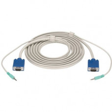 Black Box Premium VGA Cable with Audio - HD-15 Male VGA, Mini-phone Male Stereo - HD-15 Male VGA, Mini-phone Male Stereo - 5ft - Gray EVNPS09-0005
