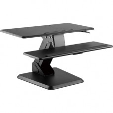 Amer Mounts Gas Spring Sit-Stand Desktop Workstation - Black Finish - 37.48 lb Load Capacity - 19.9" Height x 31.5" Width x 31.7" Depth - Desktop - Plastic, Medium Density Fiberboard (MDF), Polyvinyl Chloride (PVC), Steel - Black EZPED32