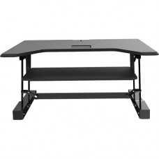 Amer Mounts Sit/Stand 37.4" Height Adjust Desk - EZRiser36 Height Adjustable Sit/Stand Desk Computer Riser, Dual Monitor Capable, 37.4" wide with Keyboard Tray - Black Finish EZRISER36