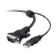 Belkin OmniView KVM Cable - HD-15 Male VGA, Type A Male USB, RJ-45 Male Network - 6ft - Gray F1D9006-06