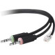 Belkin RJ14 to Dual 3.5MM TRS, Cisco Phone, 10Ft - for Phone - 10 ft - 1 Pack - 1 x RJ-14 Male Phone - 2 x Mini-phone Male Audio - Black F1D9021B10
