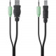 Belkin TAA USB/AUD SKVM CBL, USB A/B, 3.5mm Audio - 10 ft KVM Cable for KVM Switch, Computer, Server, Keyboard, Mouse - First End: 1 x Mini-phone Male Stereo Audio, First End: 1 x Type A Male USB - Second End: 1 x 4-pin Type B Male USB, Second End: 1 x Mi