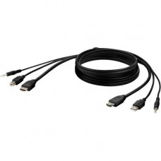 Belkin HDMI High Retention + USB A/B + Audio Passive Combo KVM Cable - 6 ft KVM Cable for KVM Switch, Mouse, Keyboard, Computer, Server - First End: 1 x HDMI Male Digital Audio/Video, First End: 1 x Type A Male USB, First End: 1 x 3.5mm Male Audio - Secon