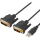 Belkin Modular DVI Dual Head Host Cable 6 Feet - 6 ft KVM Cable for KVM Console, KVM Switch, Computer, Monitor, Keyboard, Mouse - First End: 2 x DVI Male Video, First End: 1 x Type A Male USB - Second End: 1 x Modular - Gold Plated Connector - TAA Complia