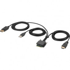 Belkin Modular HDMI and DP Dual Head Host Cable 6 Feet - 6 ft KVM Cable for KVM Console, KVM Switch, Monitor, Computer, Keyboard, Mouse - First End: 1 x DisplayPort Male Digital Audio/Video, First End: 1 x HDMI Male Digital Audio/Video, First End: 1 x Typ