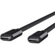 Belkin Thunderbolt 3 Cable - 3.28 ft USB Data Transfer Cable for Hard Drive, Notebook - First End: 1 x Type C Male USB - Second End: 1 x Type C Male USB - 2.50 GB/s - Black F2CD081BT1M-BLK