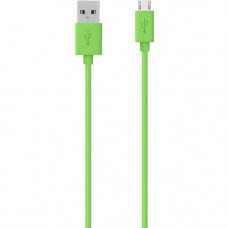 Belkin MIXIT&uarr; Micro-USB to USB ChargeSync Cable - 4 ft USB Data Transfer Cable for Tablet PC, Digital Text Reader, Notebook, Speaker - First End: 1 x Type A Male USB - Second End: 1 x Male Micro USB - Green F2CU012BT04-GRN
