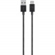 Belkin MIXIT&uarr; Metallic USB-C to USB-A Charge Cable - 4 ft USB Data Transfer Cable for Notebook - First End: 1 x Type C Male USB - Second End: 1 x Type A Male USB - Black F2CU060BT04-BLK