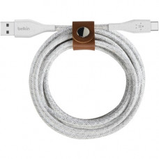 Belkin DuraTek Plus USB-C to USB-A Cable with Strap - 6 ft USB Data Transfer Cable for Smartphone, iPad Pro - First End: 1 x Type C Male USB - Second End: 1 x Type A Male USB - Shielding - White F2CU069BT06-WHT