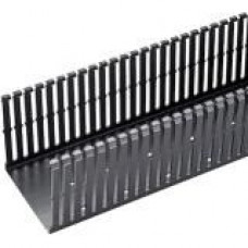 Panduit Panduct Type F Narrow Slot Wiring Duct, 2" W X 2" H, 6&#39;&#39; Length, PVC, Black. - Wiring Duct - Black - 6 Pack - Polyvinyl Chloride (PVC) - TAA Compliance F2X2BL6