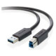 Belkin F3U159B06 USB Cable Adapter - 6 ft USB Data Transfer Cable - Type A Male USB - Type B Male USB - Shielding - Black F3U159B06