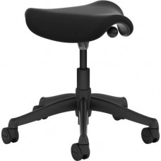 Humanscale 40 Pony Saddle Seat - Foam Lotus Black Seat - Graphite Frame - 5-star Base - Plastic, Foam - 16" Seat Width F400GK101--S---