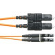 Panduit Fiber Optic Duplex Patch Network Cable - 164.04 ft Fiber Optic Network Cable for Network Device - First End: 2 x LC Male Network - Second End: 2 x SC Male Network - Patch Cable - Orange - 1 Pack - TAA Compliance F62ELLNSNSNM050