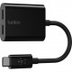 Belkin CONNECT USB-C Audio + Charge Adapter - 1 Pack - 1 x Type C Female Audio, 1 x Type C Female Power - 1 x Type C Male USB - Black F7U081BTBLK