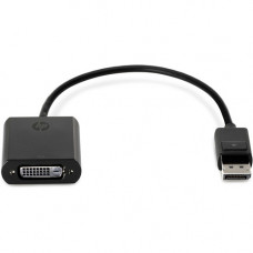 HP Display Port to DVI Adapter - DisplayPort/DVI Video Cable for Video Device, Notebook, Projector - First End: 1 x DisplayPort Male Digital Audio/Video - Second End: 1 x DVI Female Video - Black F7W96AA