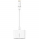 Belkin Lightning Audio + Charge RockStar - 4.50" Lightning Audio/Power Cable for iPhone, iPad - First End: 1 x Lightning Male Proprietary Connector - Second End: 2 x Lightning Female Proprietary Connector - MFI - Shielding - White - 1 Pack F8J198BTWH