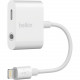 Belkin 3.5 mm Audio + Charge RockStar - Lightning/Mini-phone Audio/Power/Data Transfer Cable for Headphone, Speaker, Microphone, Remote Control, Audio Device, iPhone, iPad, Notebook - First End: 1 x Mini-phone Female Audio, First End: 1 x Lightning Female