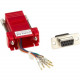 Black Box DB9 Colored Modular Adapter (Unassembled), Female to RJ-45, 8-Wire, Red - 1 x DB-9 Female Serial - 1 x RJ-45 Female Network - Gold, Nickel Connector - Red FA4509F-RD
