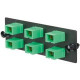Panduit Fiber Adapter Panel - 6 Port(s) - 6 x Simplex - Black, Green - Rack-mountable, Wall Mountable - TAA Compliance FAP6WAGSCZ