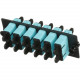 Panduit Front Loading Adapter Panel - 6 Port(s) - 6 x Duplex - Black, Aqua - TAA Compliance FAP6WAQDSCZ