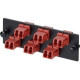 Panduit Keyed LC Fiber Adapter Panel - 6 Port(s) - 6 x Duplex - Red - Rack-mountable, Wall Mountable - TAA Compliance FAP6WBRDDLCZ